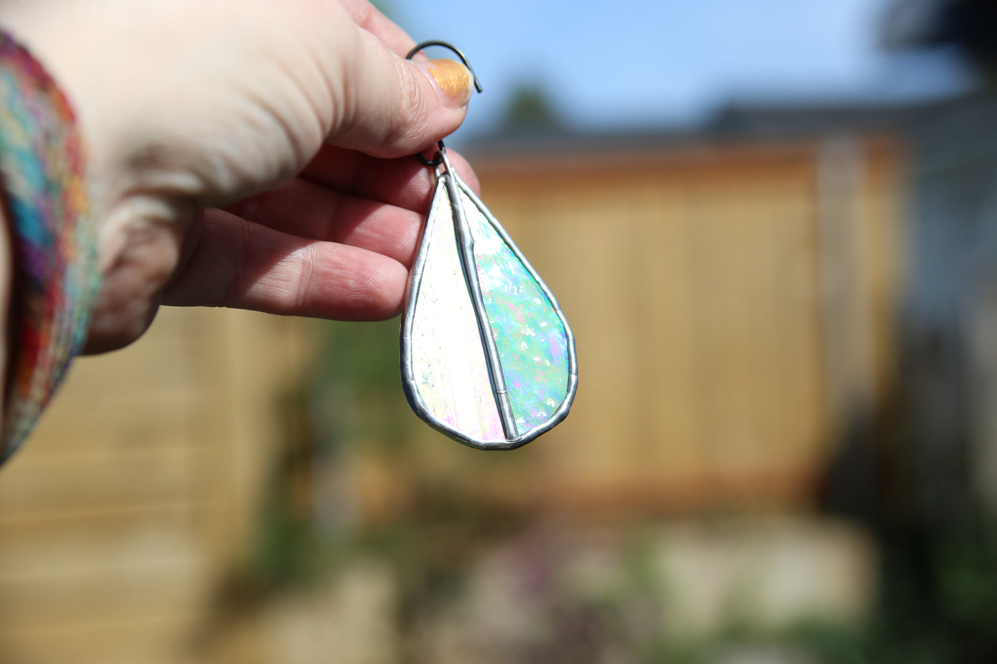 Iridescent Stained Glass Raindrop