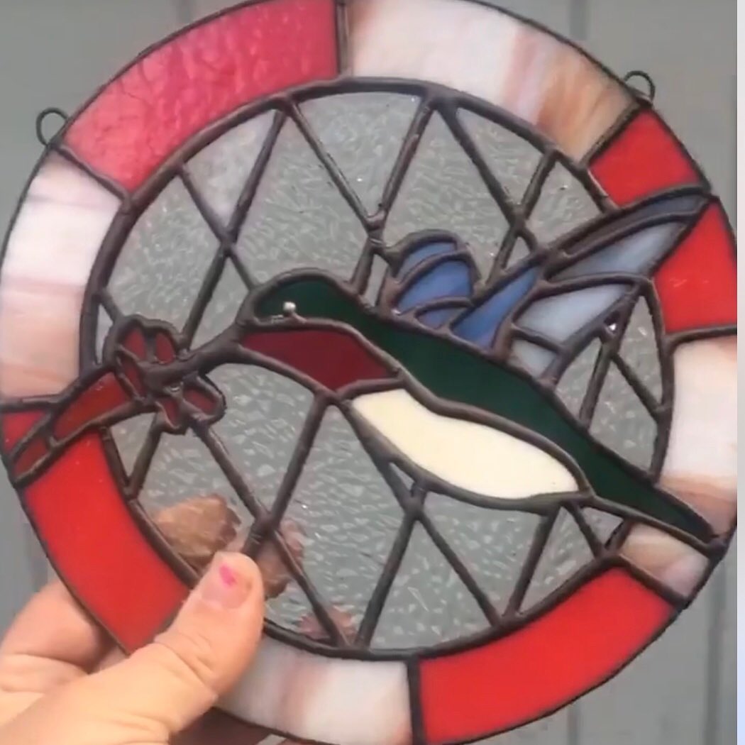 stained glass hummingbird