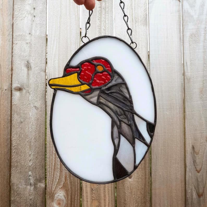stained glass duck suncatcher