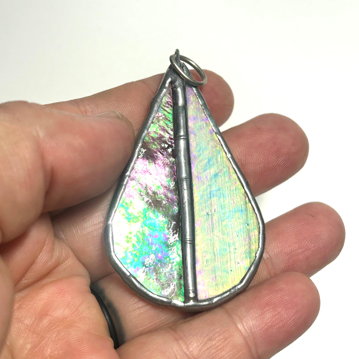 Iridescent Stained Glass Raindrop