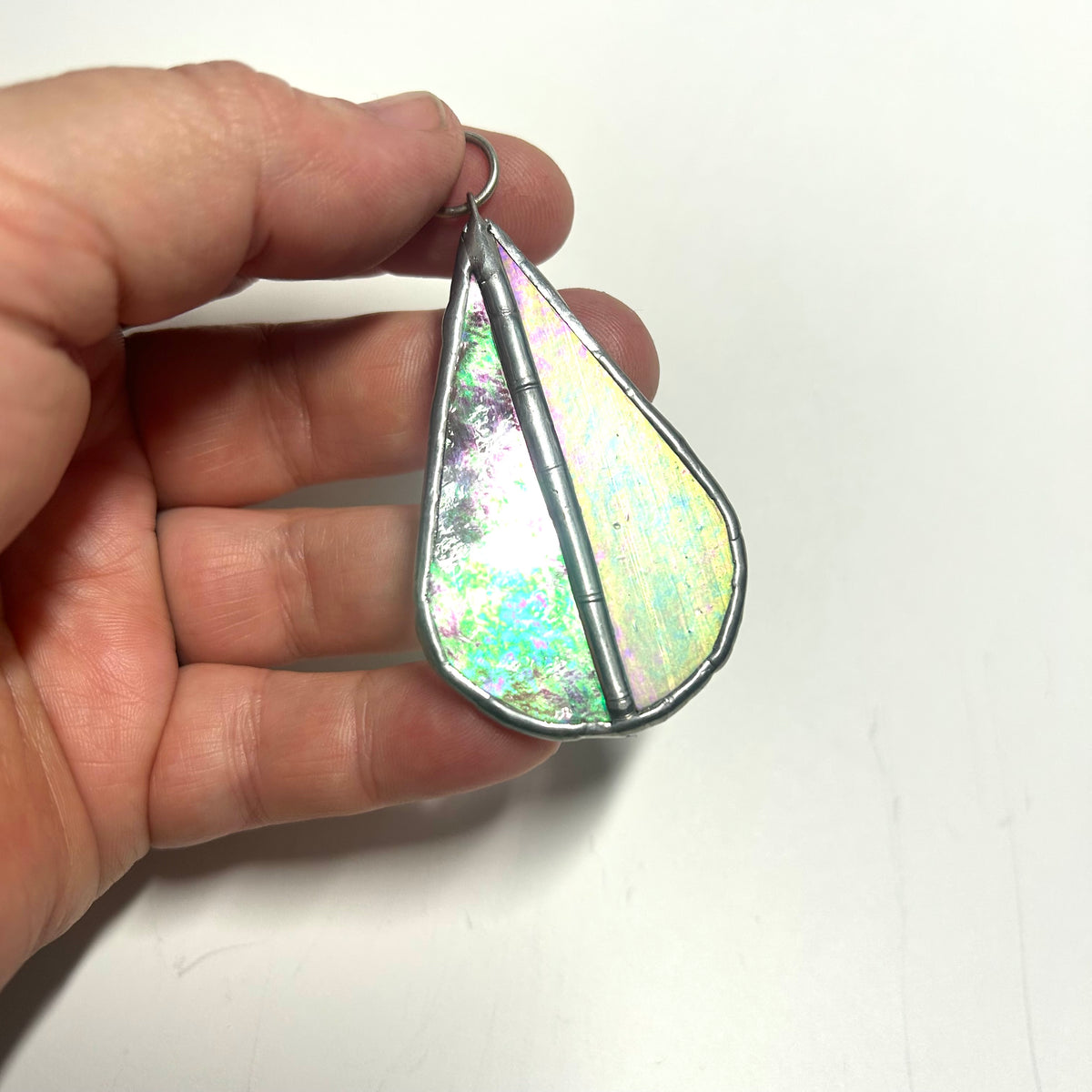 Iridescent Stained Glass Raindrop