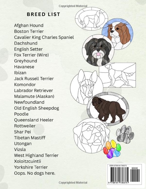 A to Z Dogs Stained Glass Patterns: 26 patterns to make stained glass dog suncatchers!