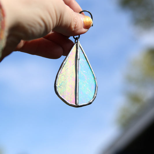 Iridescent Stained Glass Raindrop