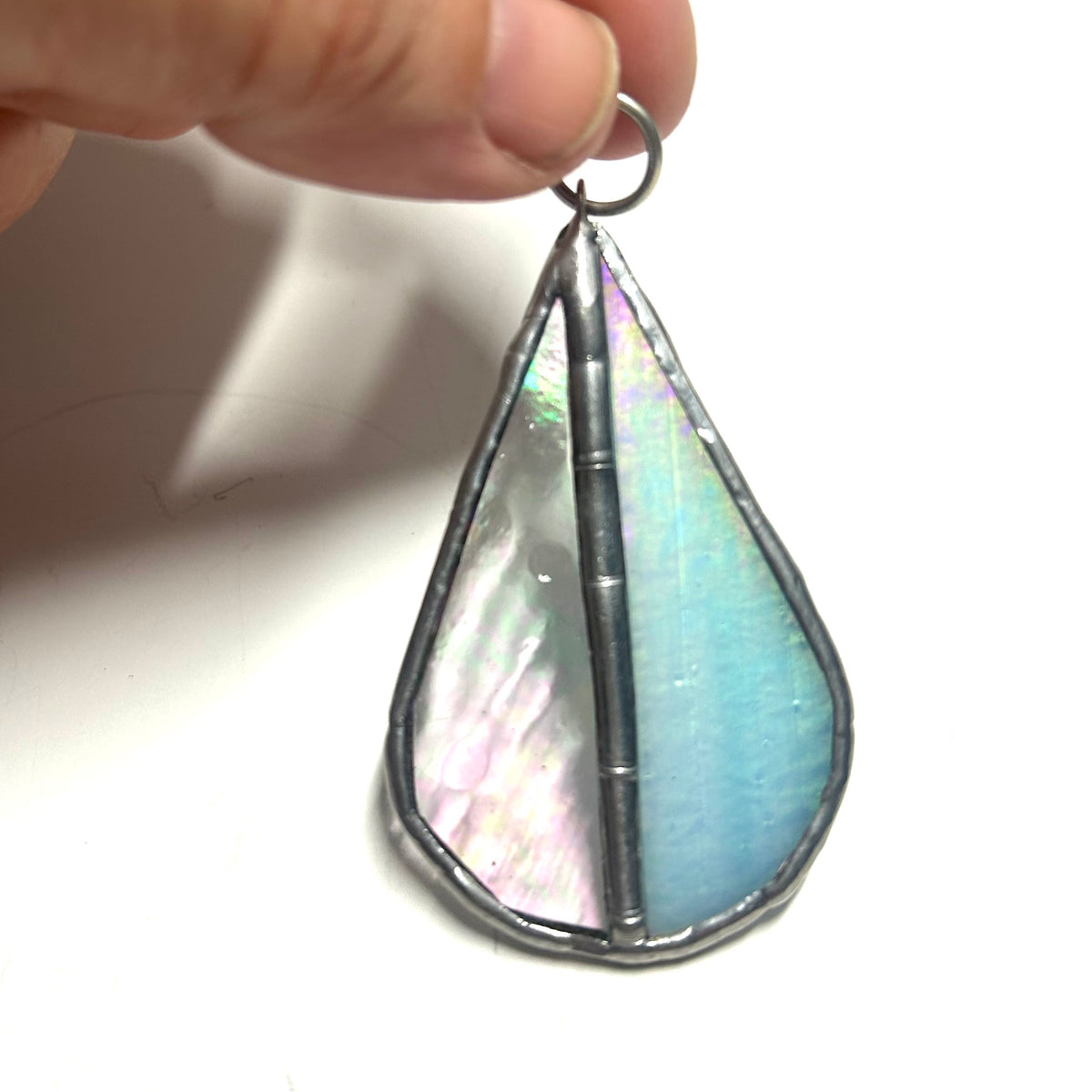 Iridescent Stained Glass Raindrop