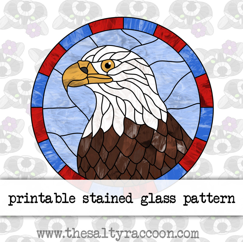 Bald Eagle Digital Download Stained Glass Pattern