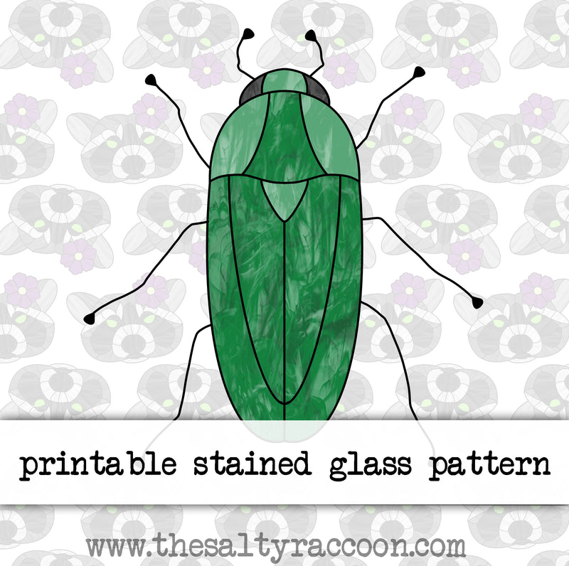 Beetle Eagle Digital Download Stained Glass Pattern