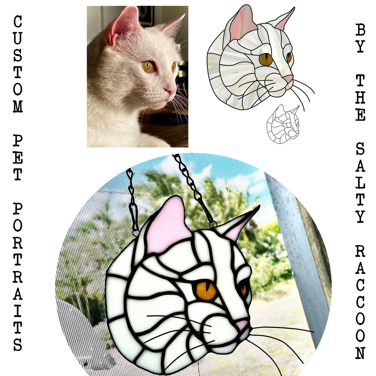 Stained Glass Pet Portrait From Photos