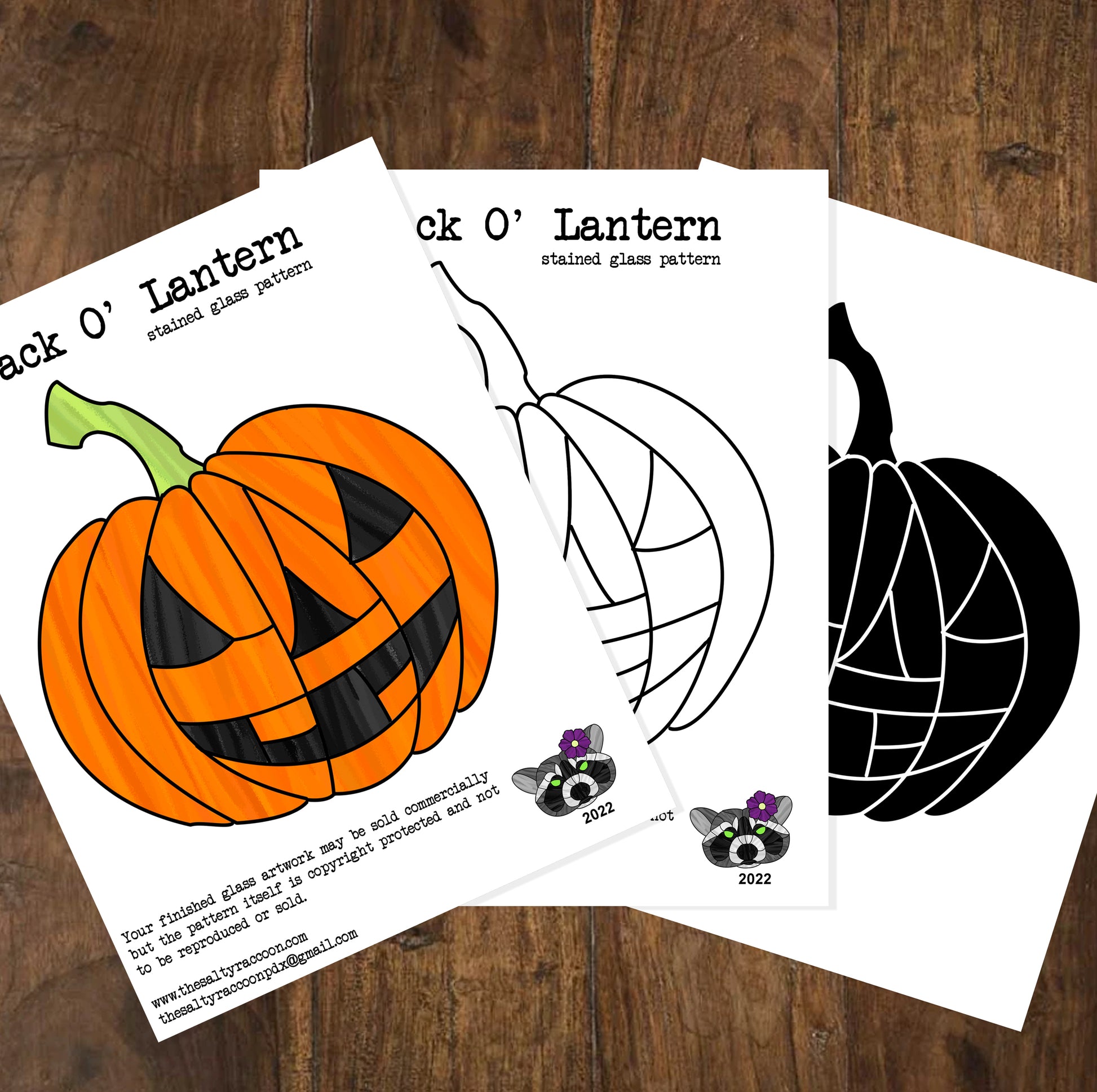 Jack O' Lantern Digital Stained Glass Pattern - Includes Printable Pag –  The Salty Raccoon